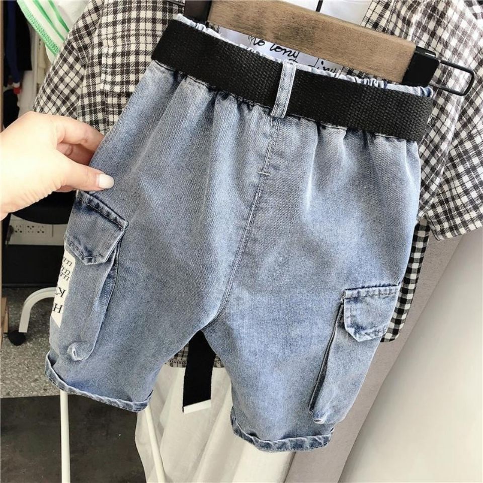 Quần Short Denim Ống Rộng Lưng Thun Thời Trang Mùa Hè Phong Cách Mới Dành Cho Bé Trai