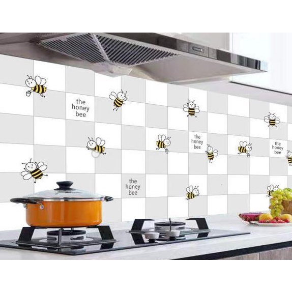 Decal dán bếp tráng nhôm cách nhiệt - Đàn Ong chăm chỉ
