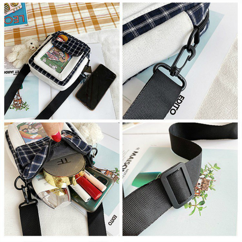 Túi đeo chéo họa tiết sọc caro xinh xắn thời trang 2021 cho nữ | BigBuy360 - bigbuy360.vn