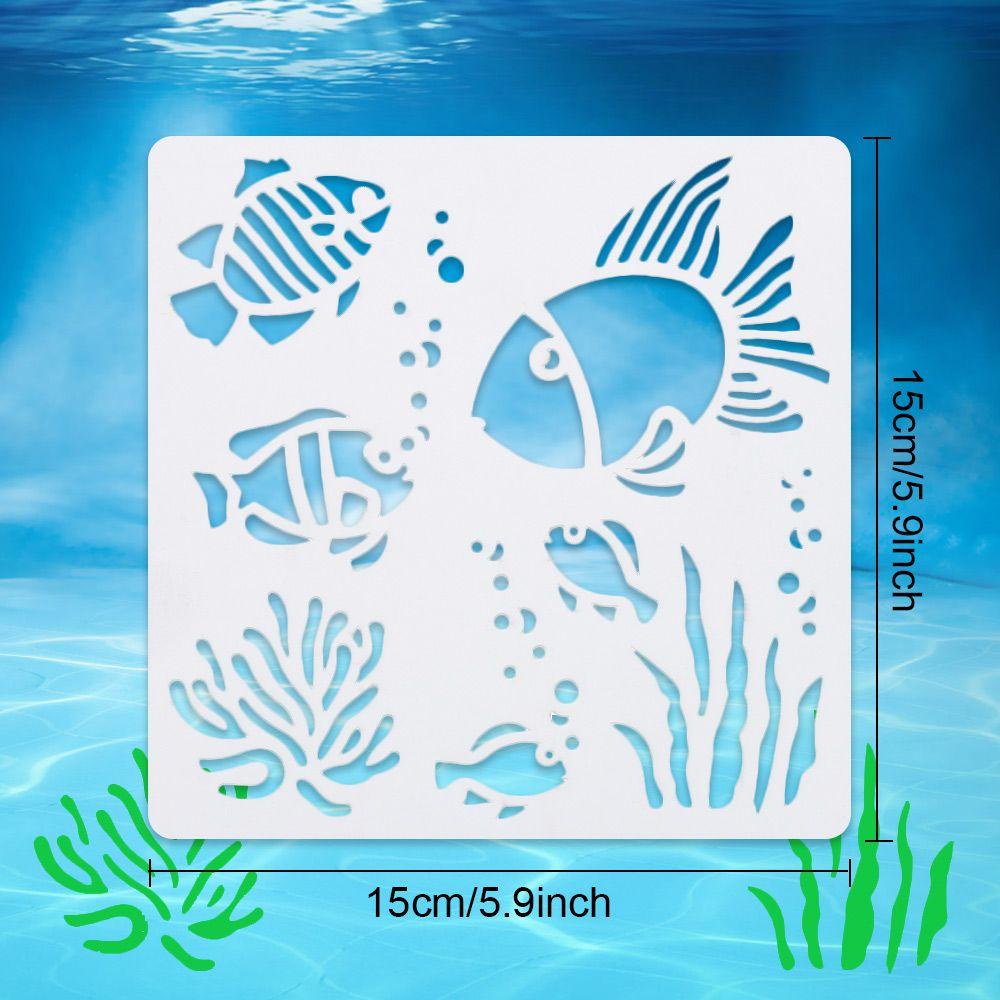 Khuôn Vẽ Tranh Hình Sinh Vật Biển Bằng Gỗ DIY