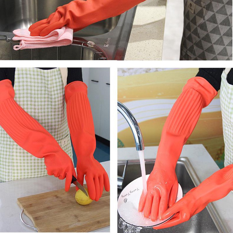 Găng tay cao su dài 56cm tiện dụng để rửa chén