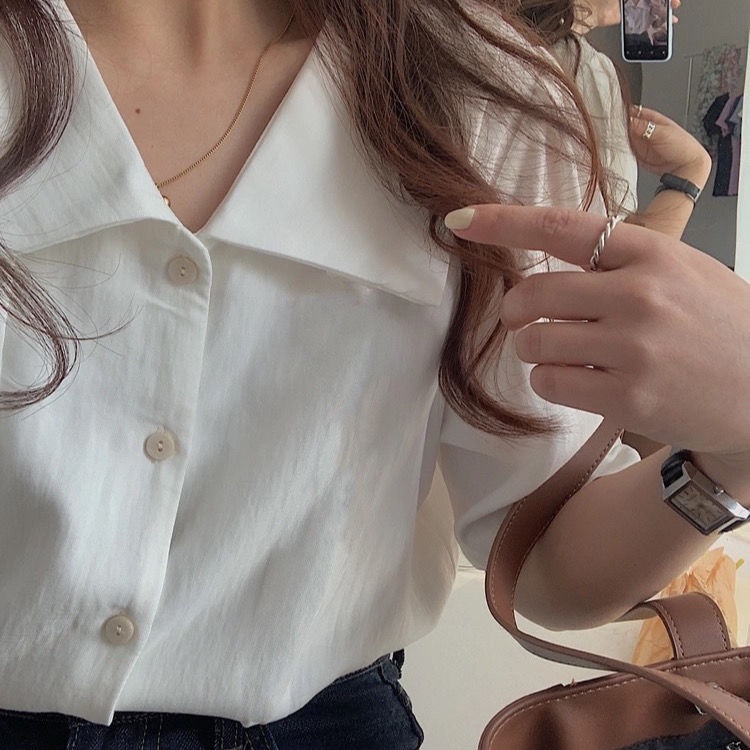 Áo Sơ Mi Cổ Chữ V Thời Trang Mùa Hè Hàn Quốc Dành Cho Nữ