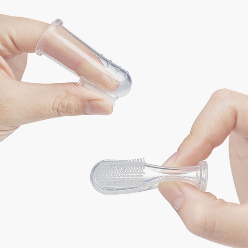 Rơ lưỡi silicon xỏ ngón cao cấp giúp vệ sinh răng miệng sạch sẽ và an toàn cho bé
