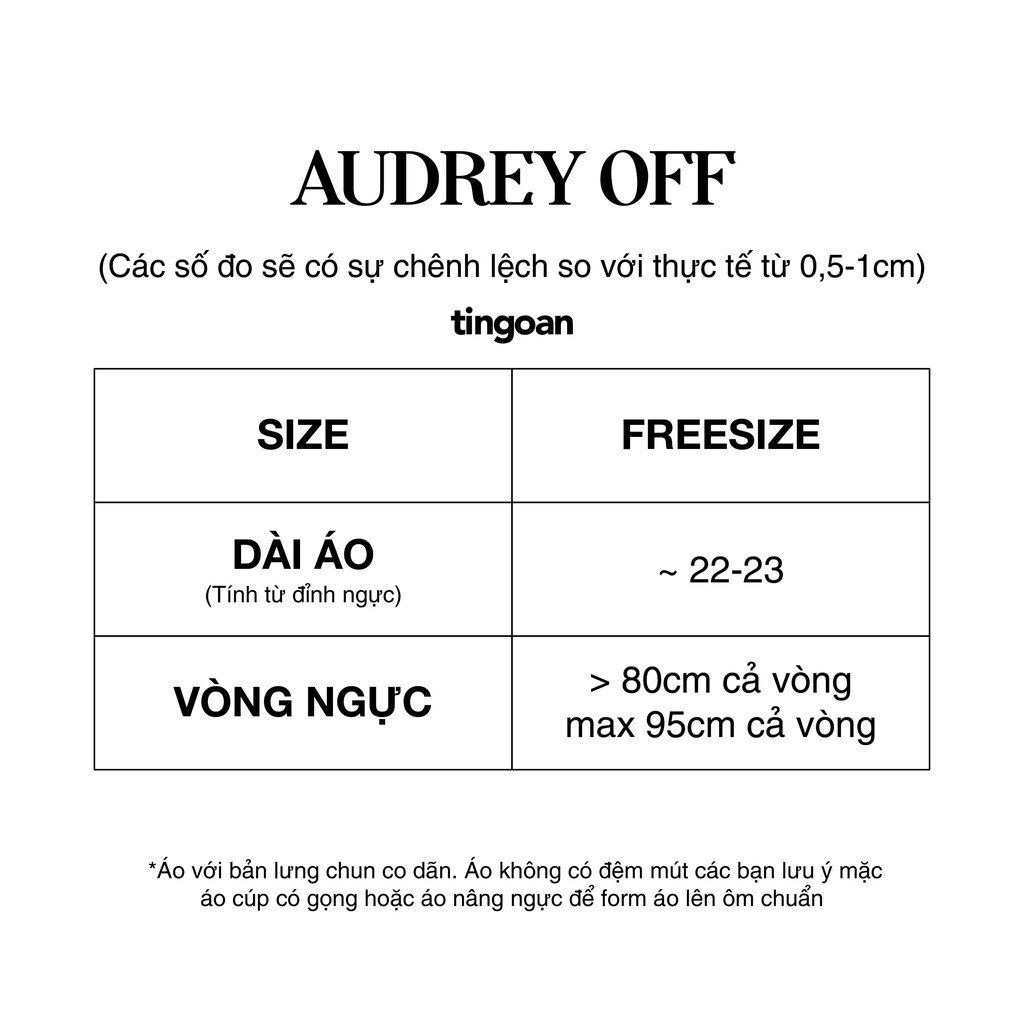 Áo trễ vai tay rời gấm trắng AUDREY OFF/WH freesize