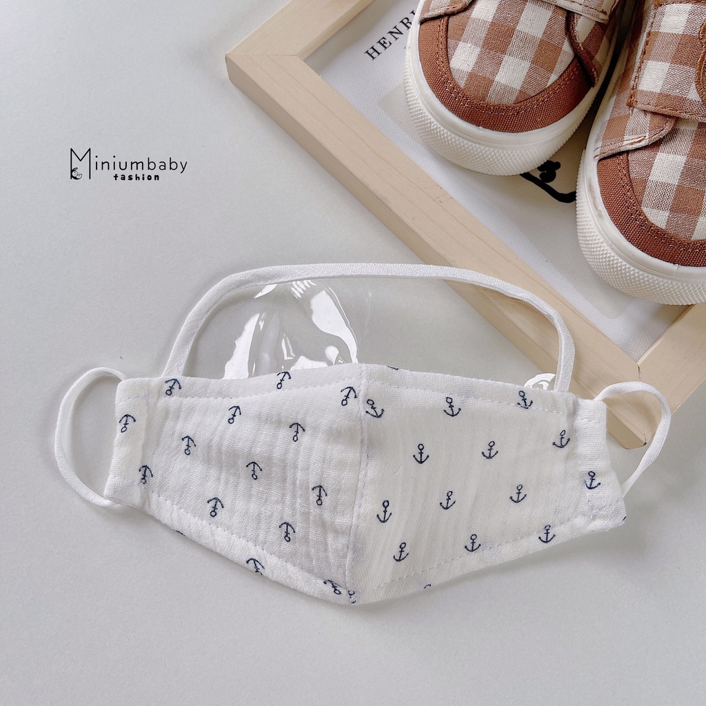 Khẩu trang chất liệu xô muslin cho bé từ 0-7 tuổi, bebukidsstore KC1151