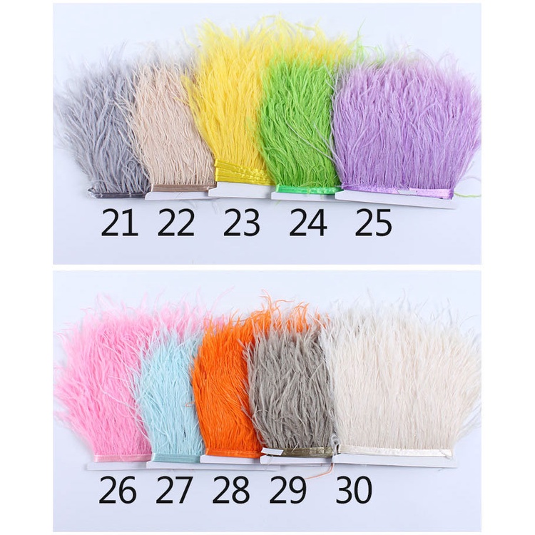 Lông đà điểu cắt trên chuỗi / màu mẫu / nửa mét