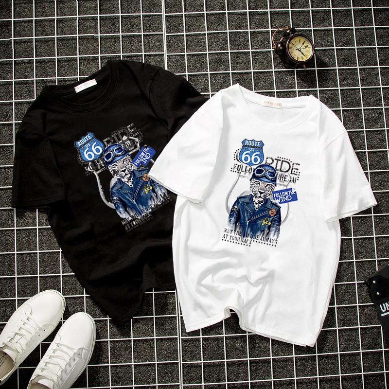 Áo thun unisex form rộng họa tiết cá tính vải dày mịn 2019T1741