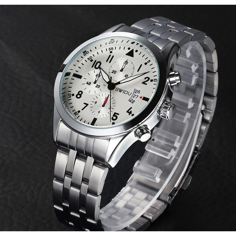 (HUYỀN THOẠI) Đồng Hồ Nam Lịch Ngày SWIDU S2628 Doanh Nhân Dây Thép Cao Cấp Không GỈ _Full Box | BigBuy360 - bigbuy360.vn