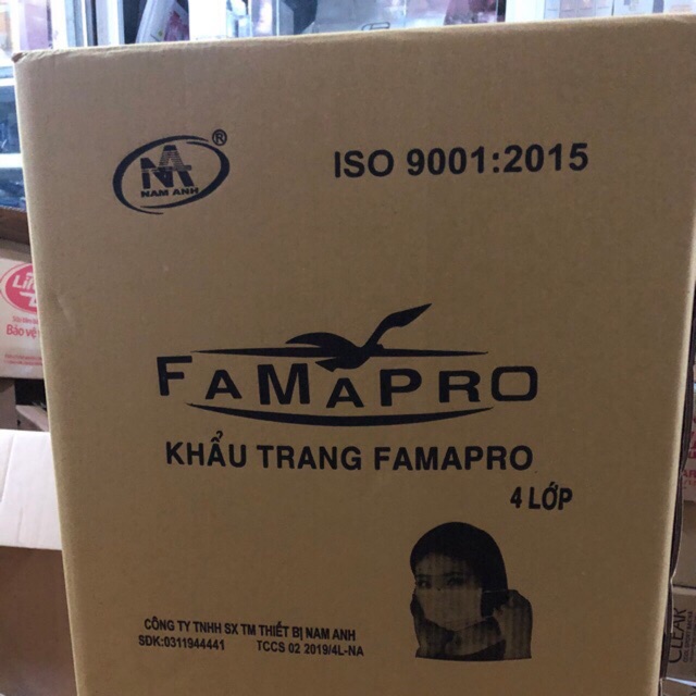 Thùng khẩu trang 4 lớp FAMAPRO - (50 hộp/thùng)