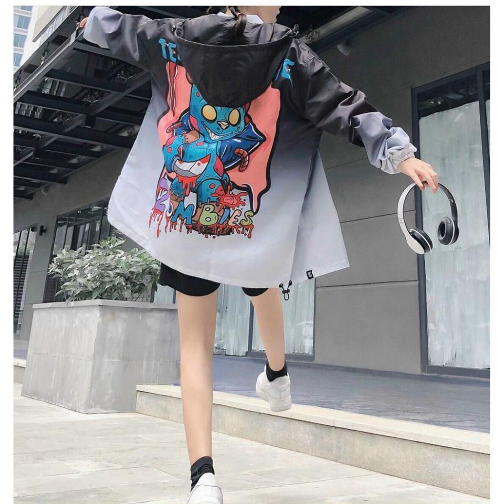 Áo Khoác Dù nam nữ và cặp đôi LOKI SHOP Chống Nắng Có 2 Màu, Unisex Form Rộng hình ZOOMBIE THE ZED Jacket