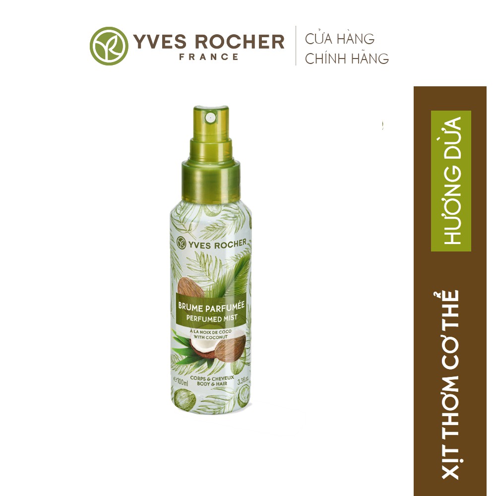 [Date:01/2022] Xịt Thơm Toàn Thân Yves Rocher Sensuality Body & Hair Mist Coconut 100ml