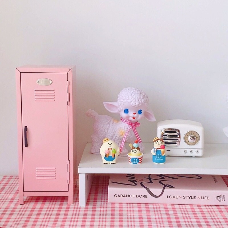 Tủ sắt đựng đồ màu pastel mini để bàn có khoá