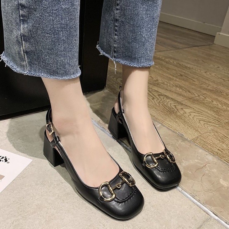 [MÉO SHOE] Giày cao gót nữ GC phối quai sau 5 phân fullbox