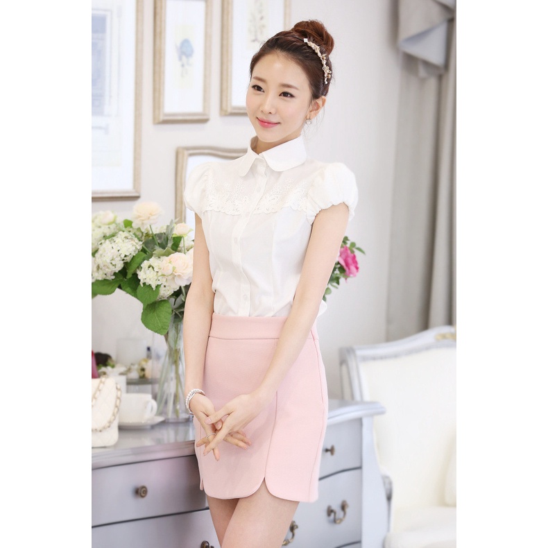 A153 Áo sơ mi ngắn tay nữ hè vải chiffon mặc công sở cao cấp hàng nhập - Thời Trang Dương