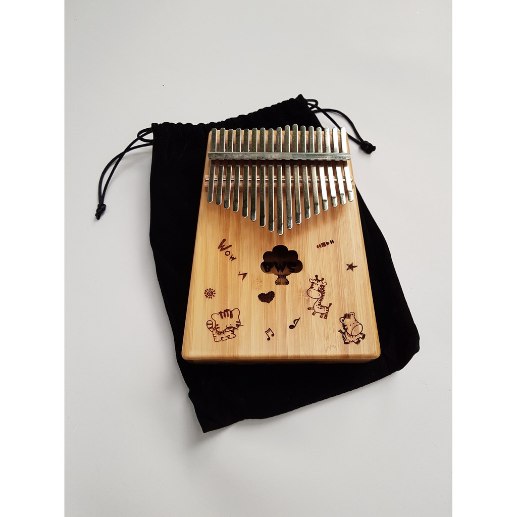 [Rẻ vô địch] Đàn kalimba 17 phím Cartoon Full phụ kiện gỗ Mahogany