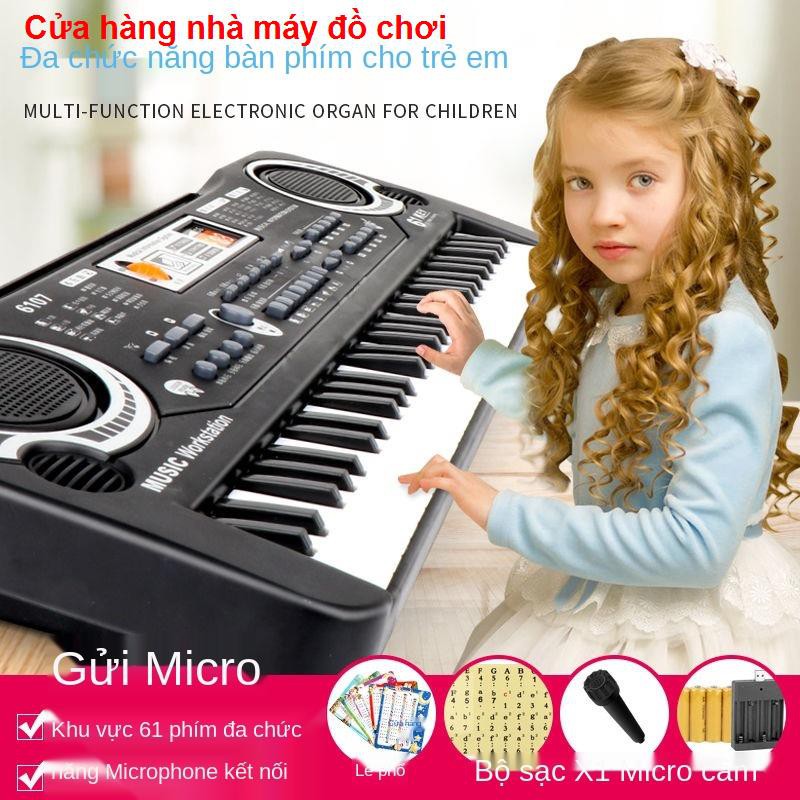 đồ chơipiano điện tử cho trẻ em mới bắt đầu giới thiệu về bé đa chức năng thiết bị âm nhạc 61 phím đồ chơi trai v1