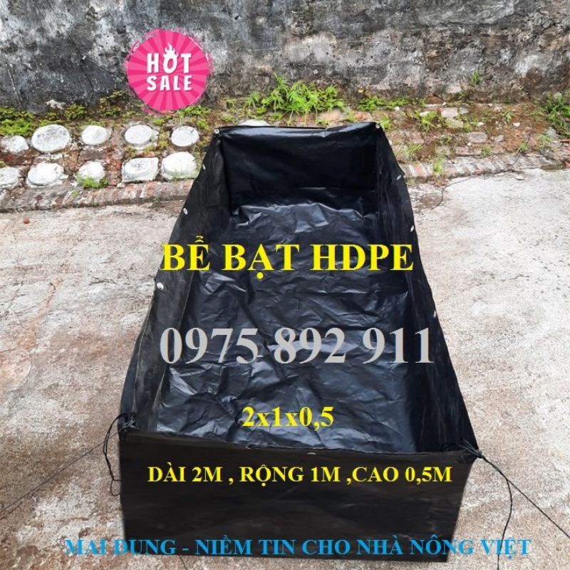 Bể bạt nuôi ốc ếch cá loại HDPE MÀU ĐEN