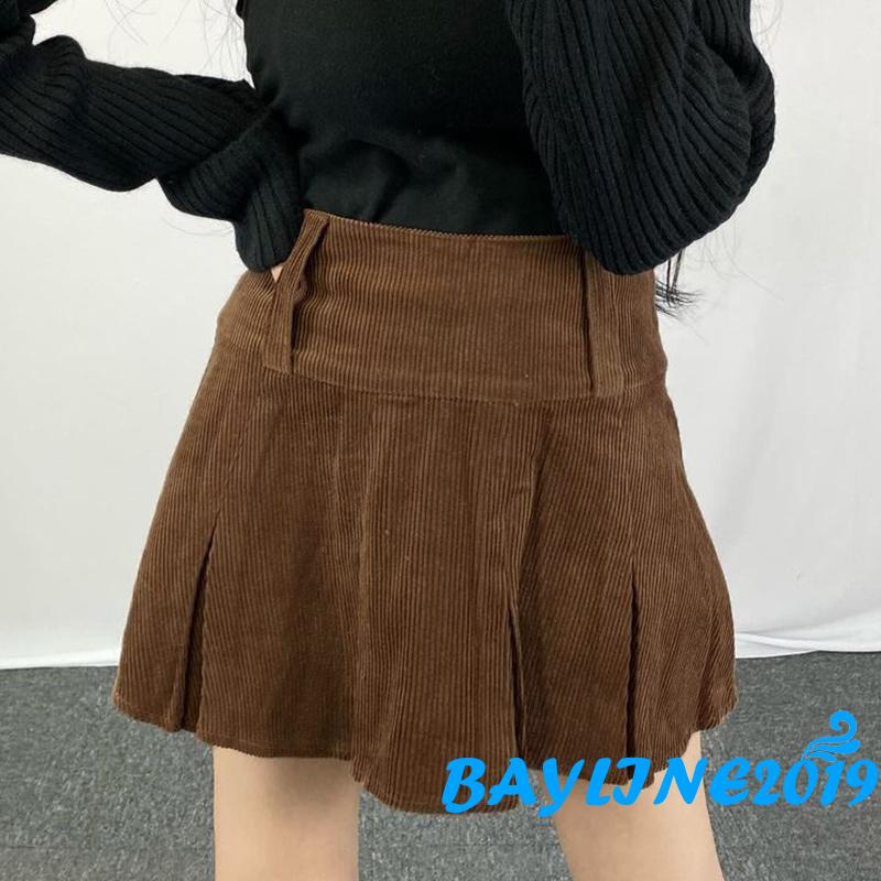 Chân Váy Lưng Cao Màu Trơn Lưng Cao Thời Trang Cho Phụ Nữ