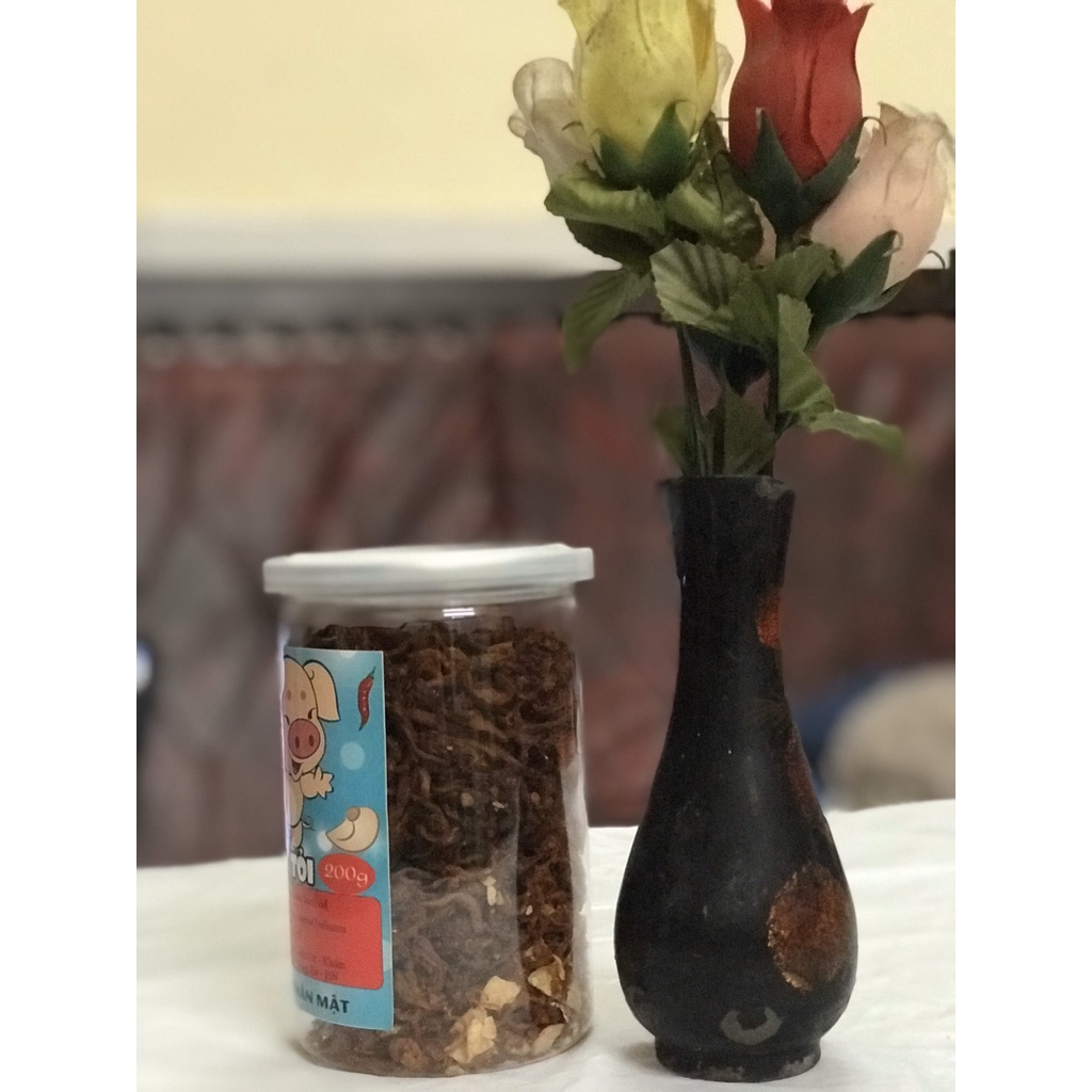 Khô heo cháy tỏi, thịt lợn xé sợi cay hộp 200g shop 3AE đồ ăn vặt ngon bổ rẻ Hà Nội | BigBuy360 - bigbuy360.vn
