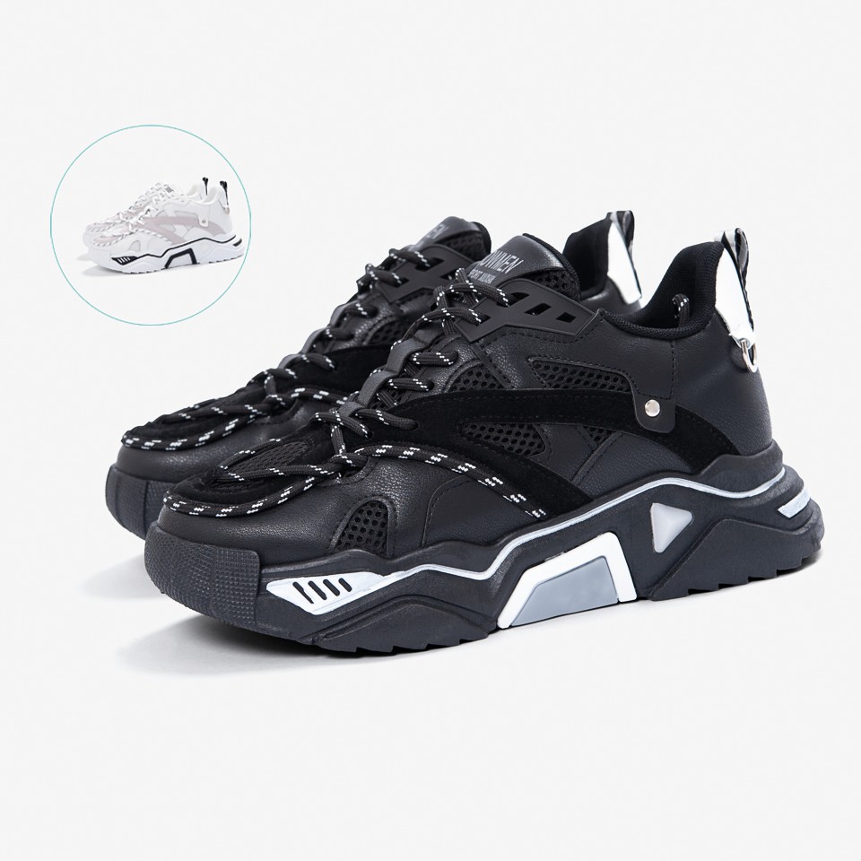 Giày Thể Thao Sneaker Cặp Đôi Nam Nữ Phản Quang MINSU M4401 Cool Ngầu Độn Đế Tăng Chiều Cao 5cm Kiểu Dáng Giày Hàn Quốc