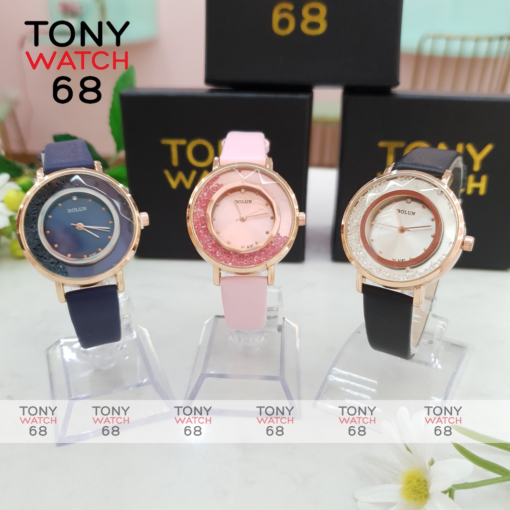 Đồng hồ nữ hãng Bolun mặt tròn đá chạy hot trend chính hãng Tony Watch