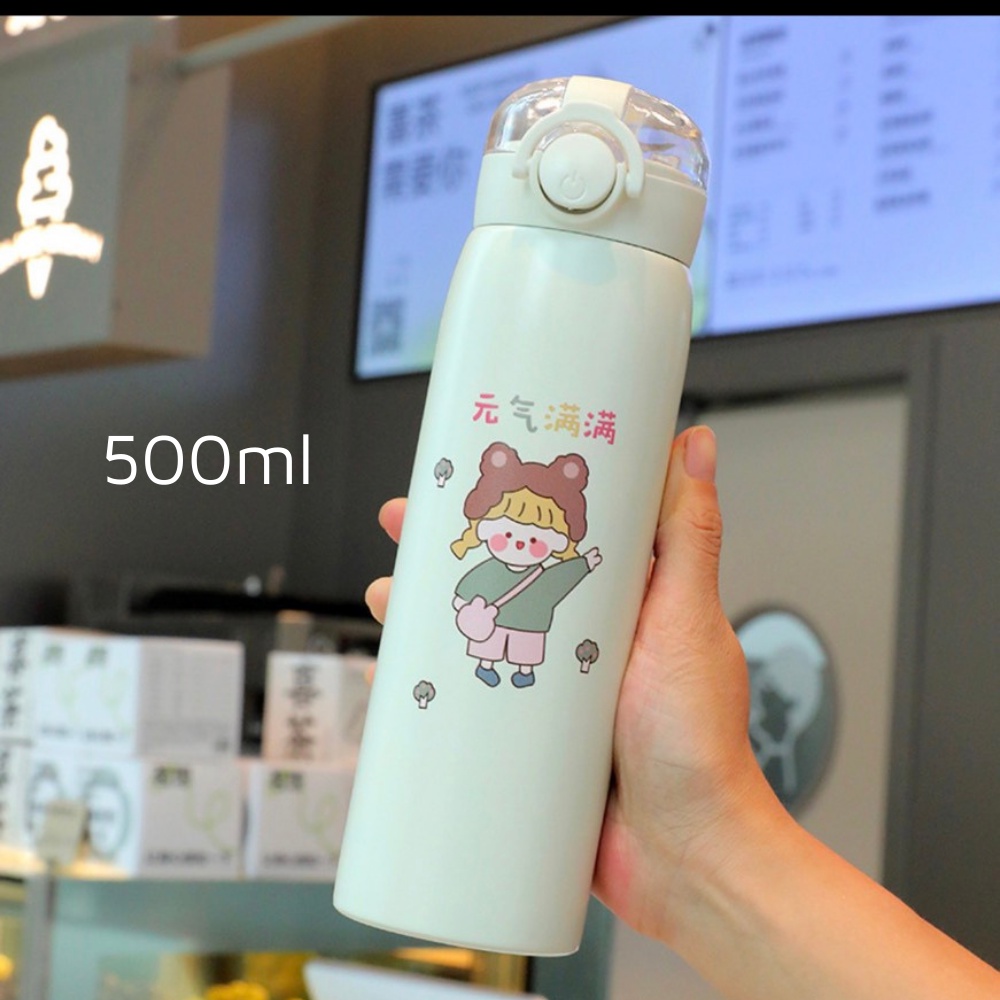 Bình giữ nhiệt cute , bình giữ nhiệt inox dung tích 500ml , LOẠI TỐT bình nước cho bé