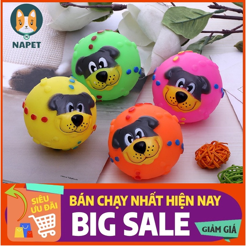 Bóng đồ chơi hình mặt cún phát ra tiếng kêu rất tốt cho quá trình phát triển răng của thú cưng