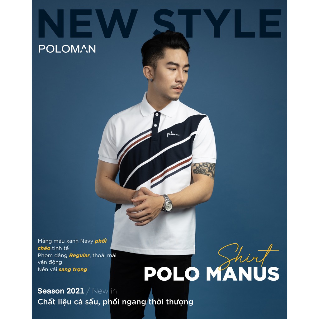 Áo Polo nam cổ bẻ phối MANUS vải cá sấu Cotton xuất xịn,chuẩn form, trẻ trung - thanh lịch - POLOMAN | BigBuy360 - bigbuy360.vn