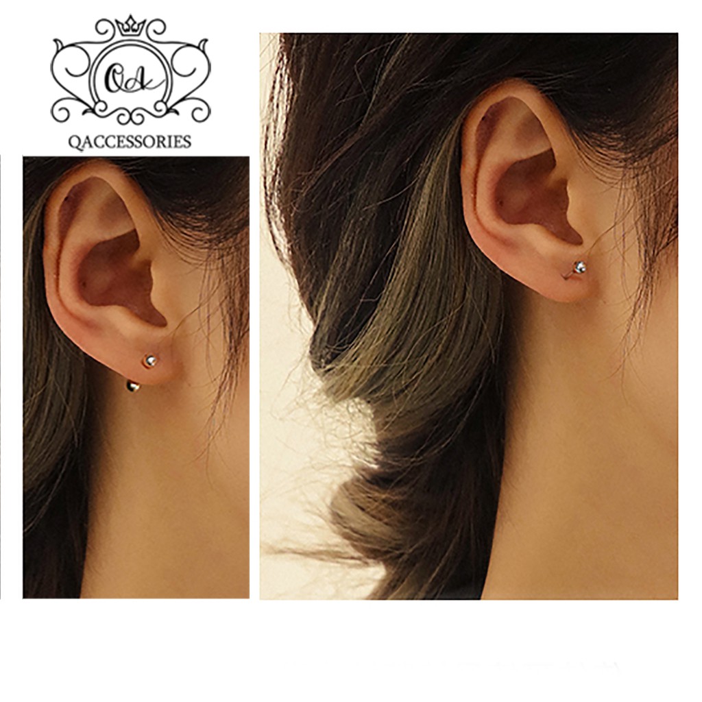 Khuyên tai bạc khoen vành chốt bi vặn nam nữ bông tai kẹp vành S925 EARCUFF Silver Earrings QA SILVER EA200903