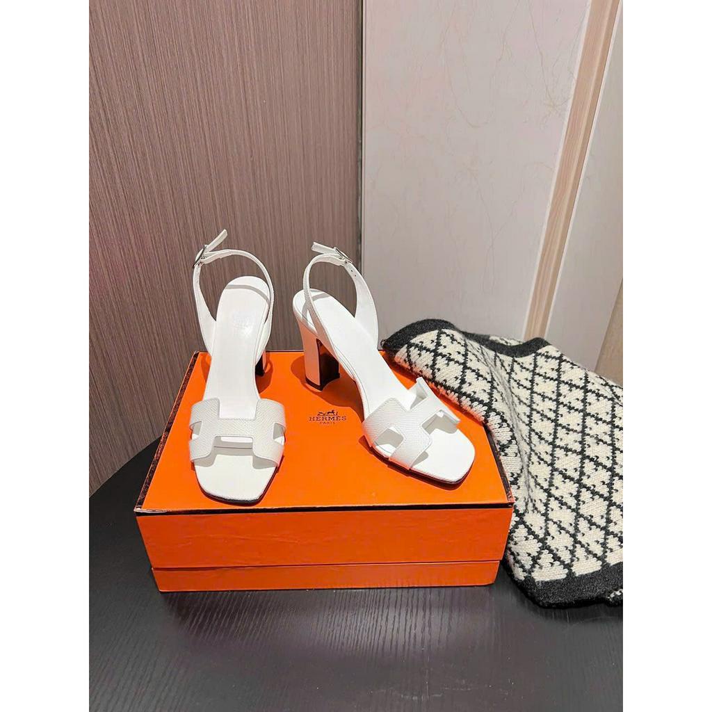 Giày sandal cao gót chữ H gót vuông cao 9cm hàng QCCC fulbox H105 - HACHI SHOES