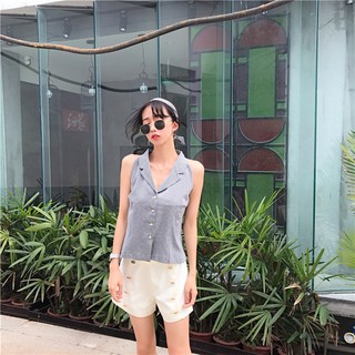 ÁO SƠ MI CỔ VEST KHÔNG TAY