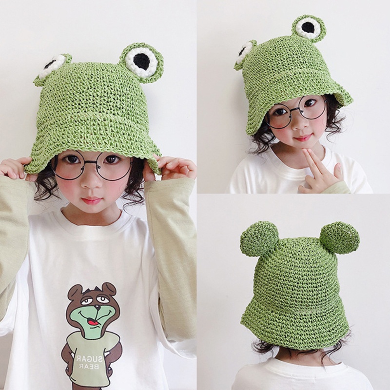 Nón Cối Rộng Vành Chống Nắng Họa Tiết Hoạt Hình Dễ Thương Cho Bé