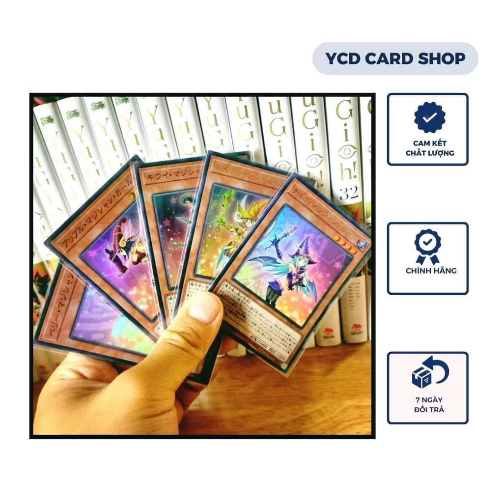Thẻ bài Yugioh chính hãng Set 5 Dark magician Girl Trái Cây  - Super Parallel Rare