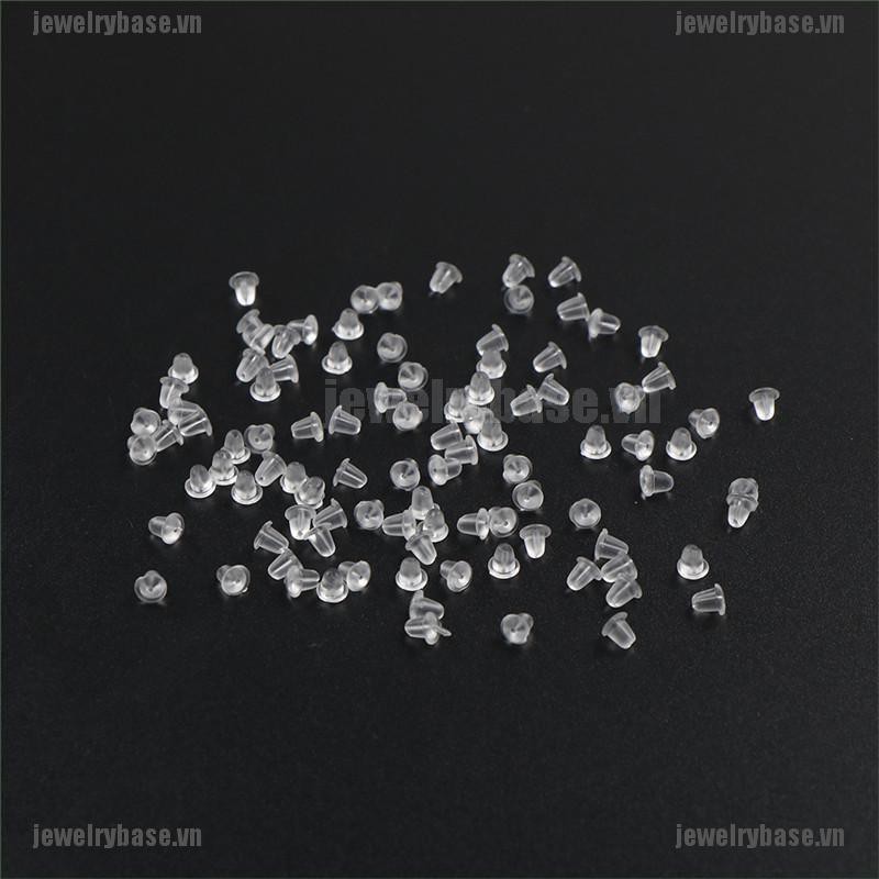 [jewelry] 100pcs Earrings Jewelry Accessories Bullet rubber Ear Plugging/blocked DIY [basevn]