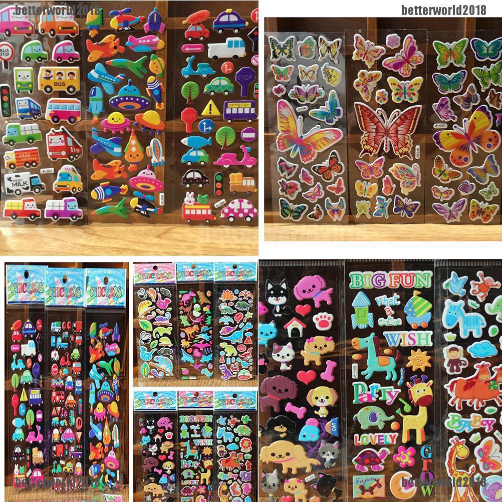 Bộ 10 Miếng Dán 3D Hình Động Vật Dễ Thương