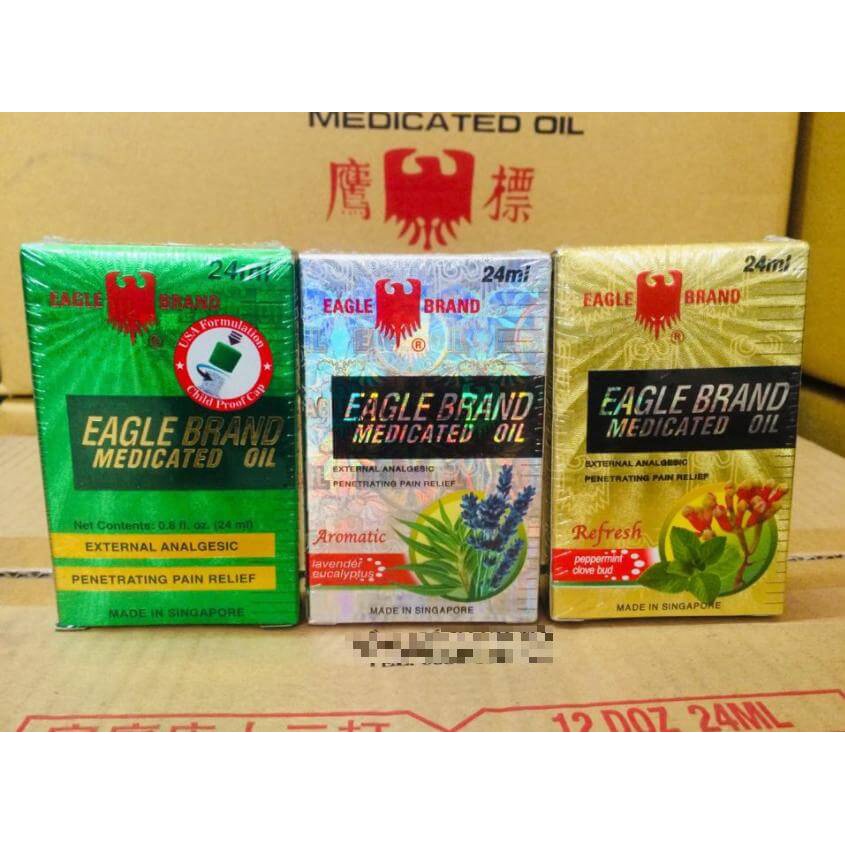 Dầu Gió Con Ó Xanh ,Trắng, Vàng Chính Hãng Eagle Brand 24 ml