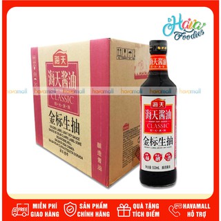 [DATE MỚI NHẤT] Thùng 10 Chai Nước Tương Tàu Vị Yểu Nhãn Vàng Hải Thiên 500ml