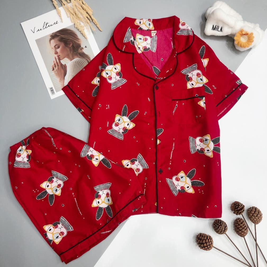 Bộ ngủ pijama lụa kate thái bộ mặc nhà Hanz.vn mềm mại dễ thương H4NN đẹp