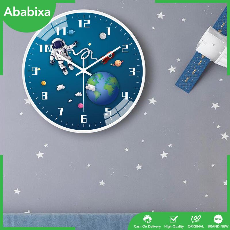 Đồng Hồ Treo Tường Không Gây Tiếng Ồn Hình Phi Hành Gia Trang Trí Phòng Tắm / Phòng Trẻ Em