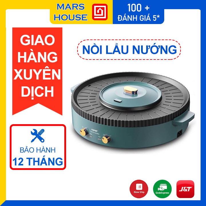 Nồi Lẩu Nướng Đa Năng BBQ 2 In 1 Vừa Lẩu Vừa Nướng, 2 Ngăn Cao Cấp, Mặt Đá Chống Dính Dễ Lau Chùi, Bảo Hành 12 Tháng