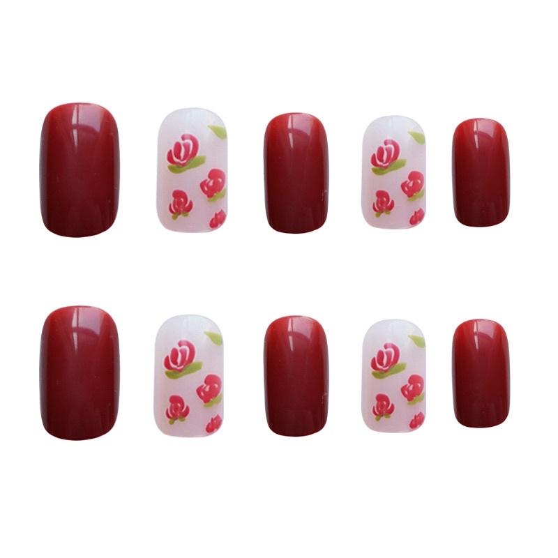 Set 24 móng giả D309 dáng móng dài ( Tặng kèm keo và dũa )