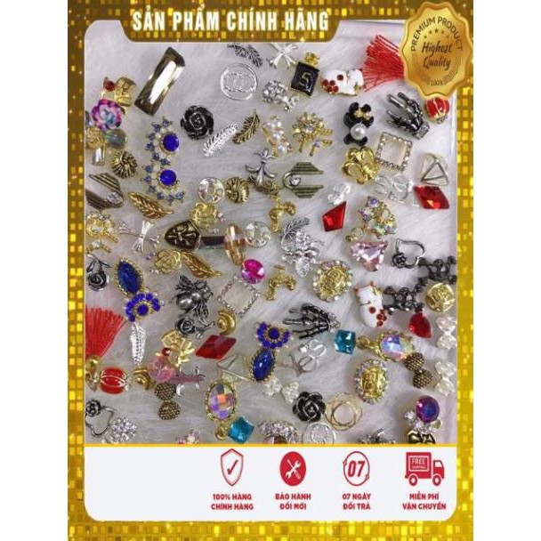Đá mix kiểu trang trí móng tay chân