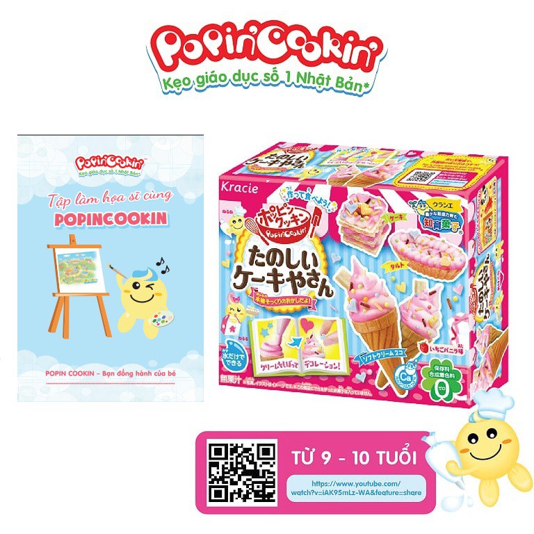 Kẹo Popin Cookin đồ chơi sáng tạo ăn được Kem - Tanoshii Cake Ya San chính hãng