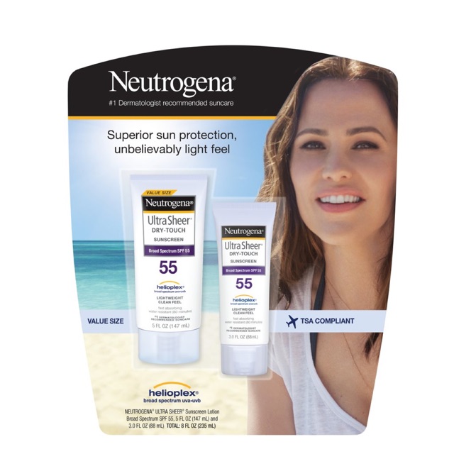 Set 2 Kem Chống Nắng Neutrogena Ultra Sheer SPF 55+ (88ml + 147ml)