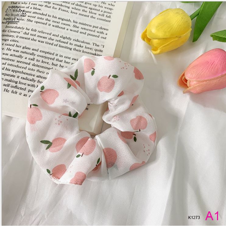 HOT SALE Dây buộc tóc, cột tóc scrunchies hoa quả dễ thương Orin K1273 mẫu ngẫu nhiên