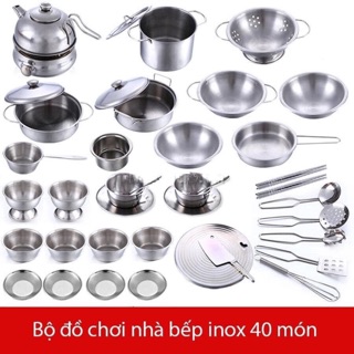 BỘ ĐỒ CHƠI NHÀ BẾP INOX 40 MÓN