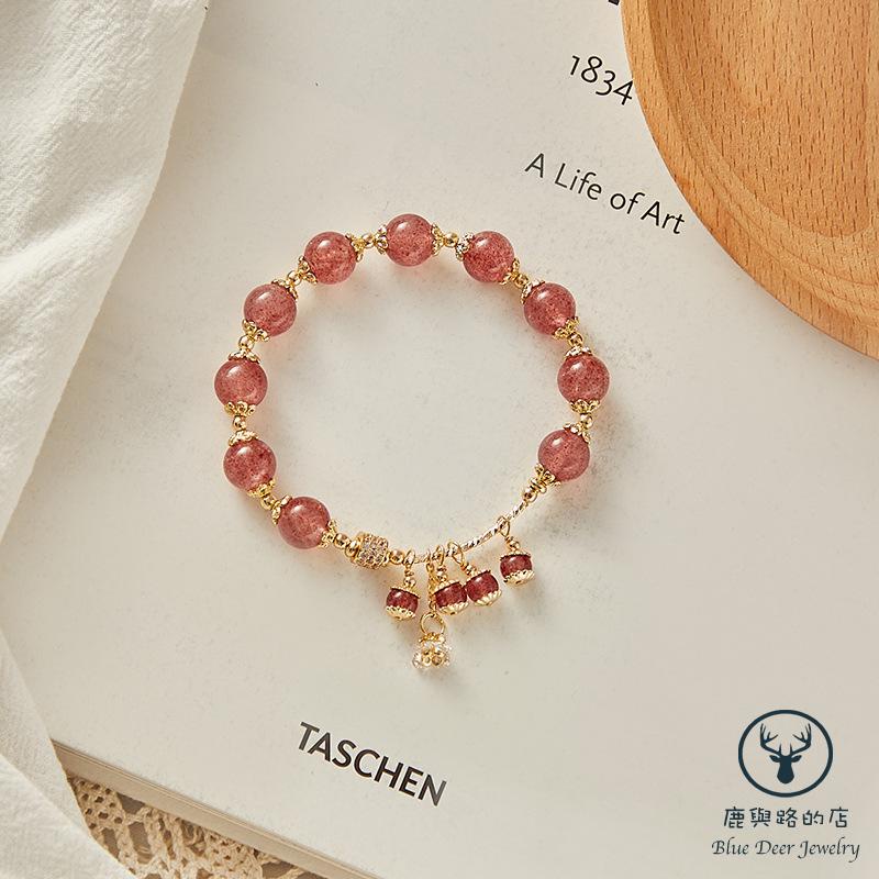 Vòng Tay Pha Lê May Mắn Hình Trái Dâu