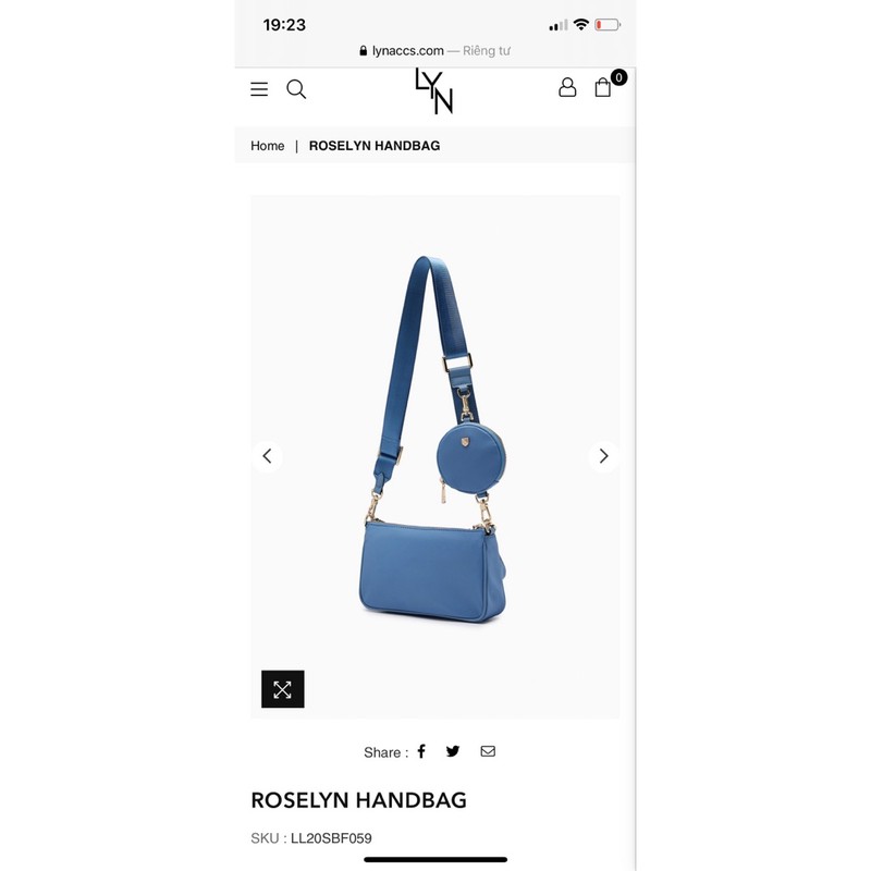Set đeo chéo 3 món  LYN  ROSELYN HANDBAG 𝐦𝐚̂̃𝐮 𝐦𝐨̛́𝐢