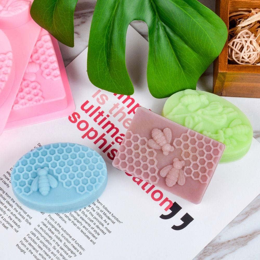 Khuôn Làm Xà Phòng Đất Sét Hình Tổ Ong / Oval Độc Đáo DIY