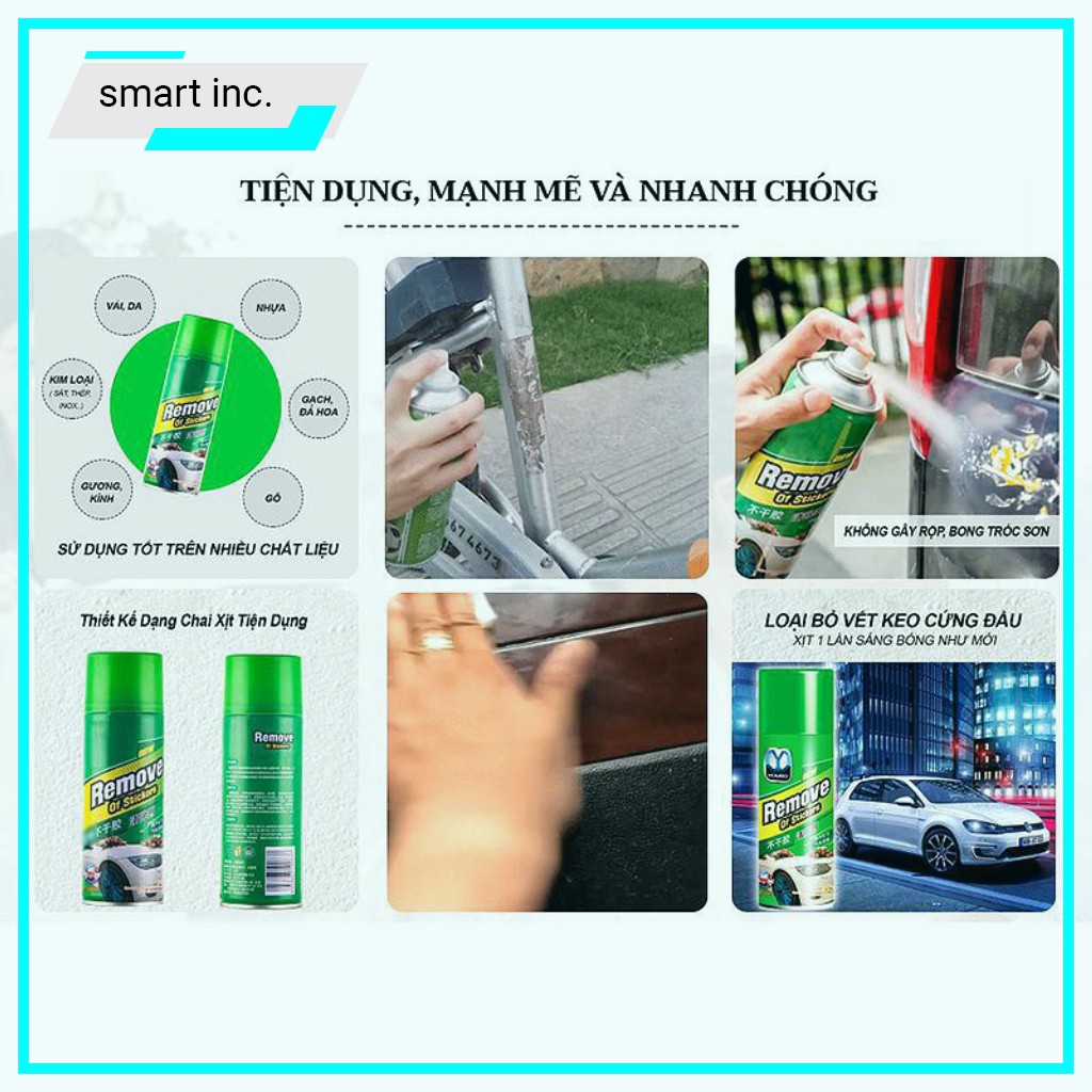 Bình Xịt Tẩy Keo Dán Băng Dính 3m ⚜️FREESHIP⚜️ Sticker Remover Chai Dung Dịch Rửa Sạch Vết Keo Decal Nhựa Đường